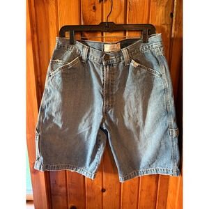 Levi Strauss Signature Carpenter Denim Shorts Men's Blue Utility Pockets Size 33